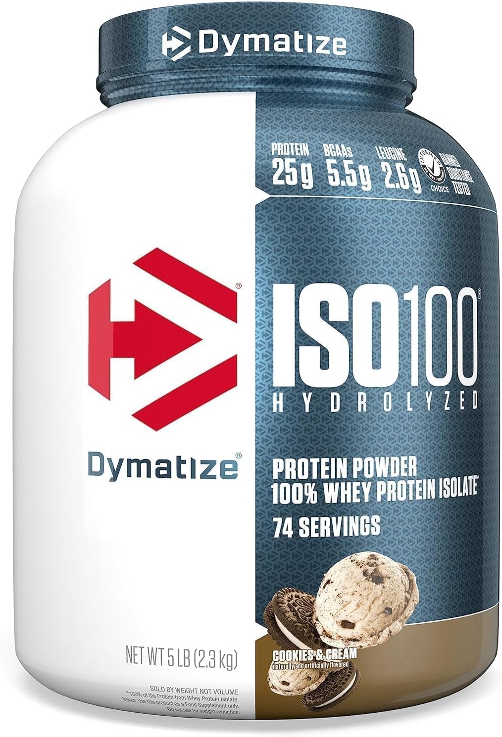 Dymatize ISO 100 Hydrolyzed Whey Protein Isolate 5lb container