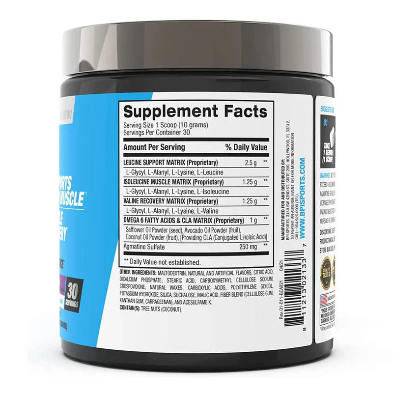 BPI Sports Best BCAA supplement facts label