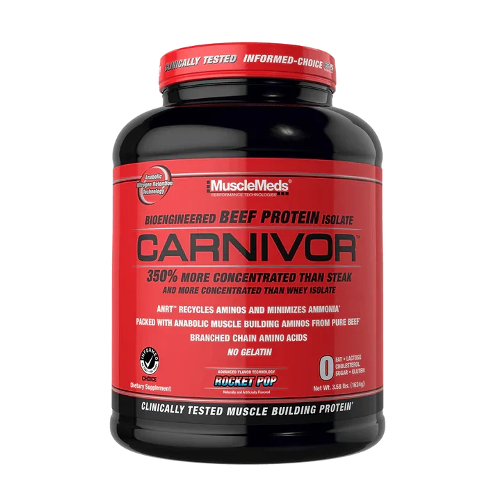 MuscleMeds Carnivor Beef Protein Isolate Rocket Pop container