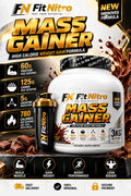 FitNitro Mass Gainer – 3KG | High-Calorie Weight Gain Formula