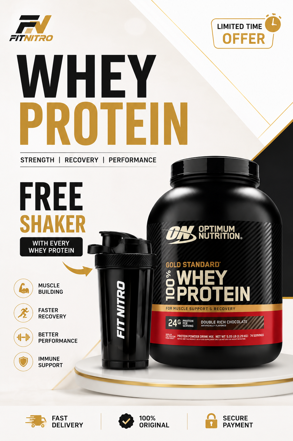 Optimum Nutrition Gold Standard 100% Whey – 5 lbs