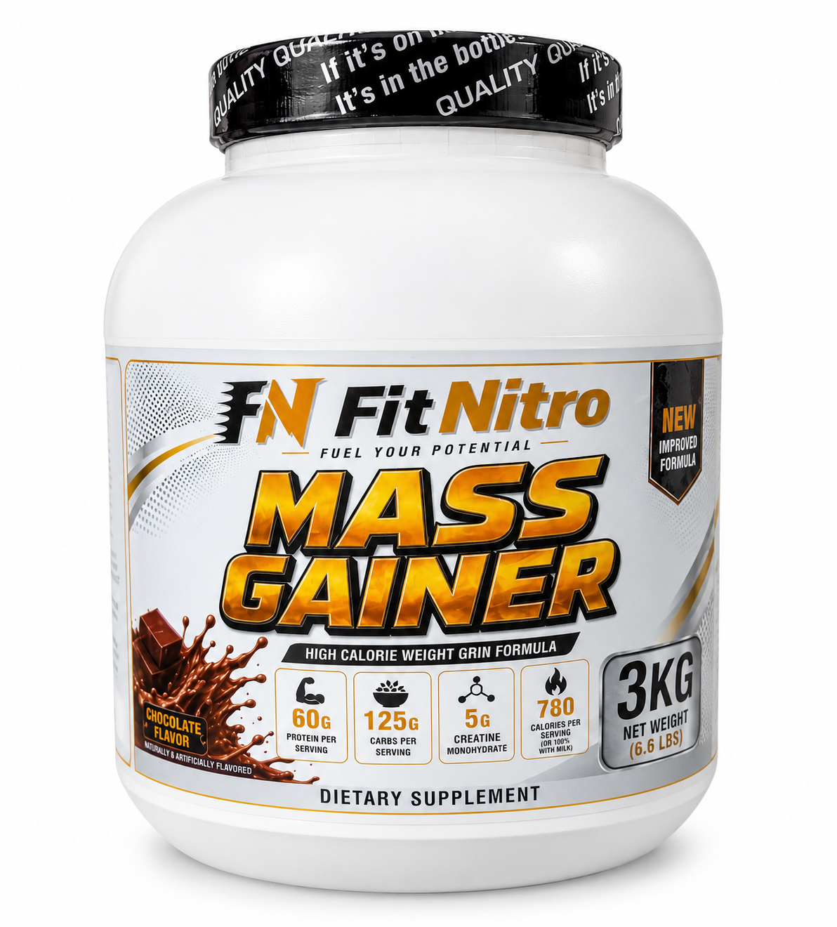 FitNitro Mass Gainer – 3KG | High-Calorie Weight Gain Formula