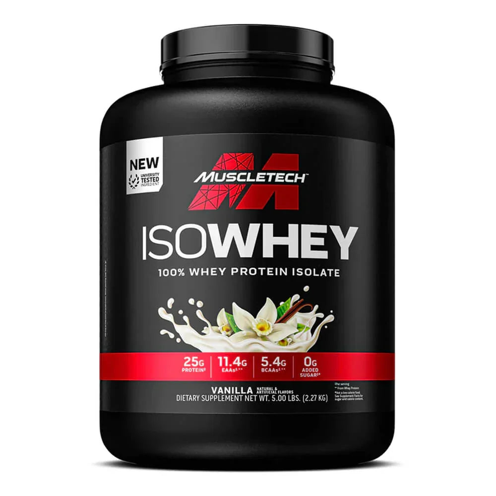 MuscleTech IsoWhey Protein Vanilla 5lbs container