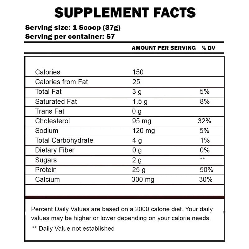 BPI Sports Whey HD Protein supplement facts label