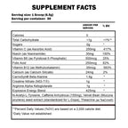 Cellucor C4 Original Pre-Workout nutrition facts label
