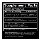 JNX Sports The Curse supplement facts label
