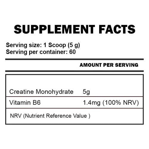 Kevin Levrone Gold Creatine supplement facts label