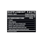 Nutrex Lipo 6 Hardcore Fat Burner nutrition facts label